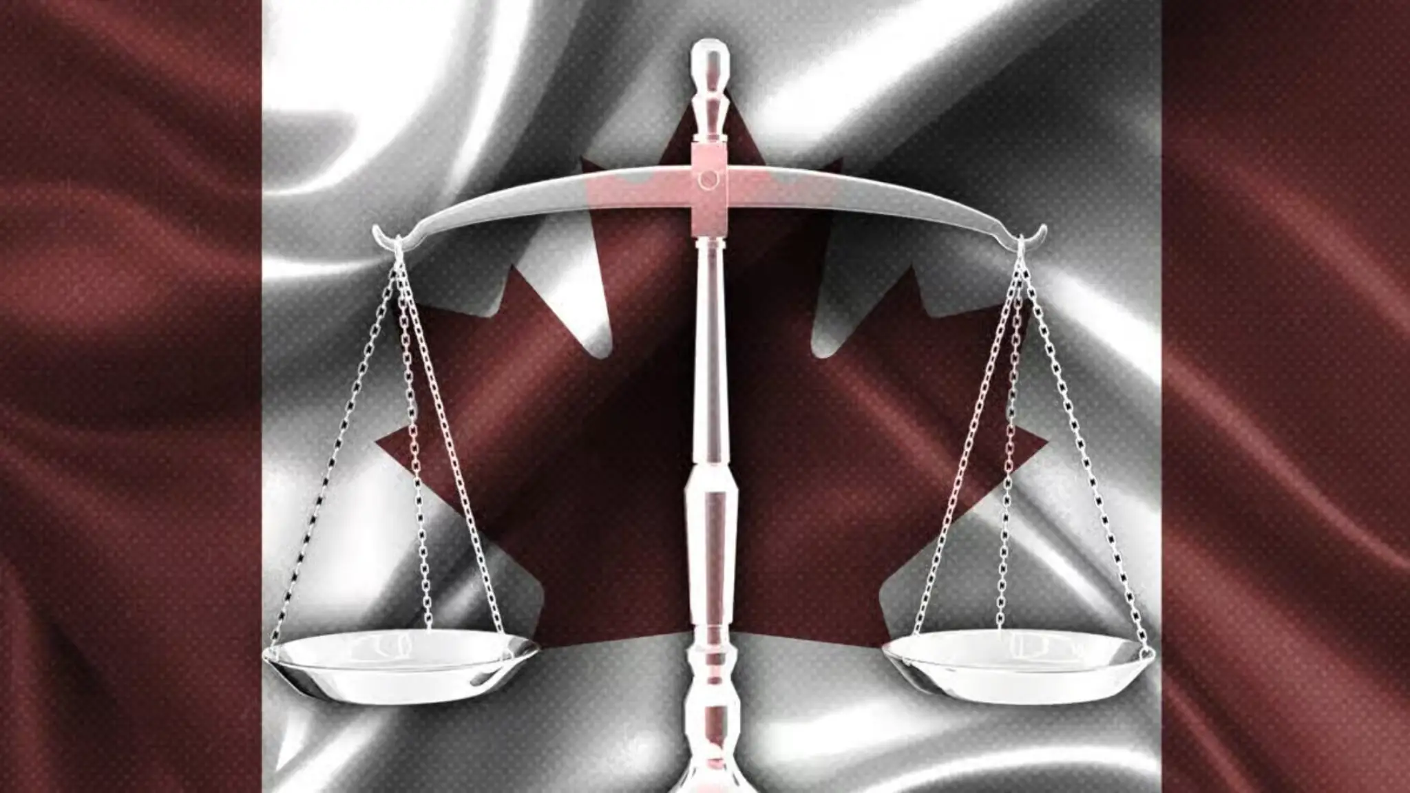 Scales of justice over Canada flag representing crypto political donations ban 2026 and Bill C-25 regulation