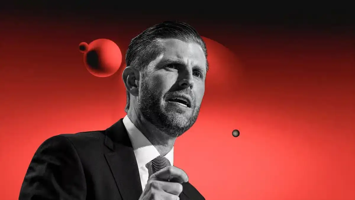 Eric Trump speaking about bank lobbying against stablecoin yields and calling it anti-American