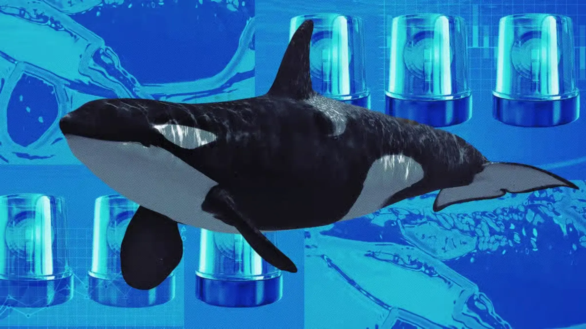 Illustration of an Ethereum whale representing large crypto investors impacting the Ethereum market and price movements.