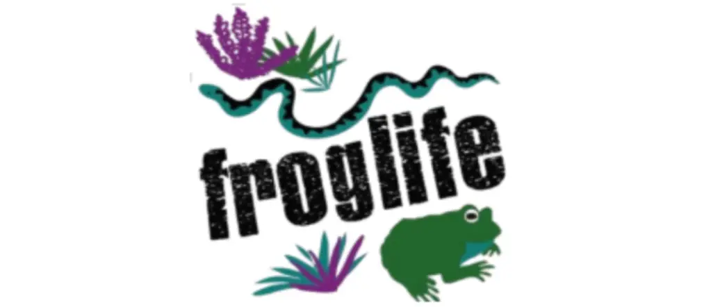 Froglife logo with frog illustration and nature elements in review analysis.