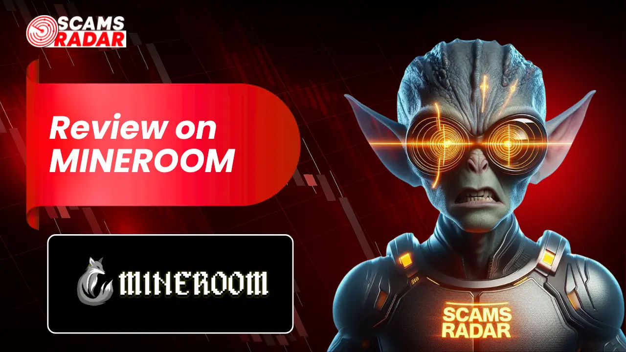 Mineroom review image highlighting scam analysis and crypto mining platform risks.