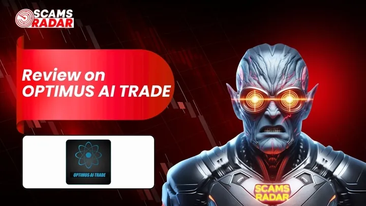 Optimus AI Trade review by Scams Radar showing AI trading platform analysis and potential scam warning