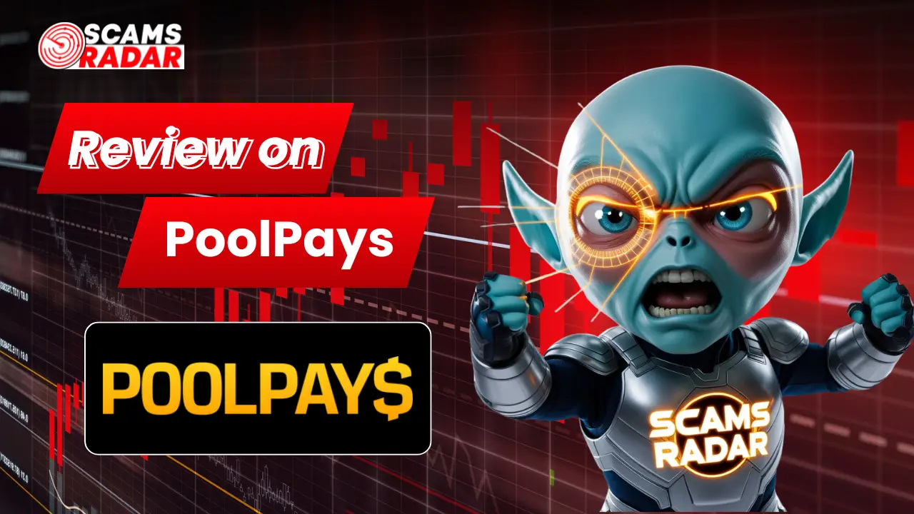 PoolPays platform review image highlighting scam analysis and investment risk warnings.