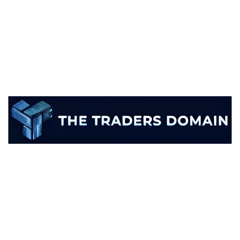 The Traders Domain logo with geometric blocks and bold text