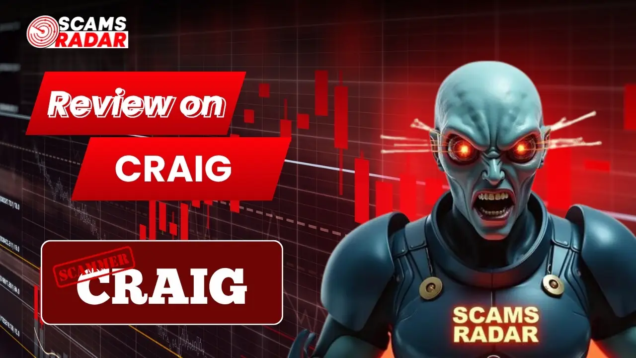 Craig scam review image showing scam alert warning with charts and cyber fraud concept