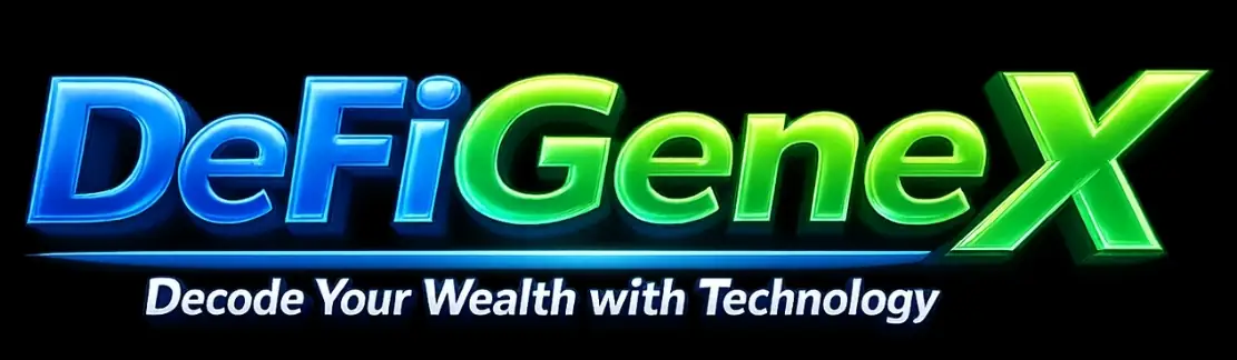 DefiGenex Review logo with tagline Decode Your Wealth with Technology showing crypto platform branding
