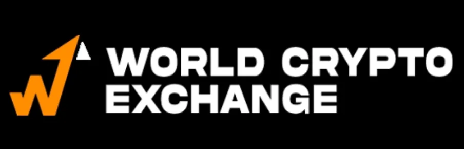 World Crypto Exchange logo with an upward arrow symbolizing growth and success in cryptocurrency trading.
