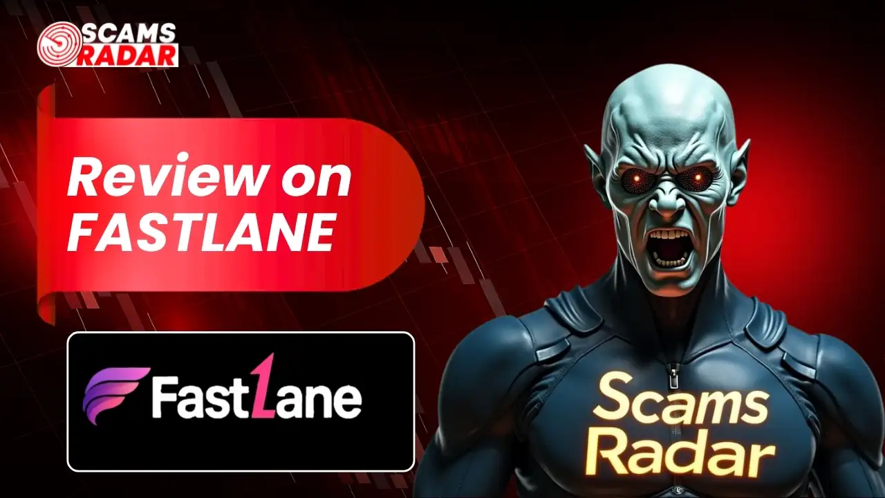 FastLane Review scam alert thumbnail with Scams Radar branding and warning visual