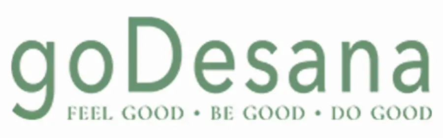 Go Desana logo with green text and slogan feel good be good do good brand identity
