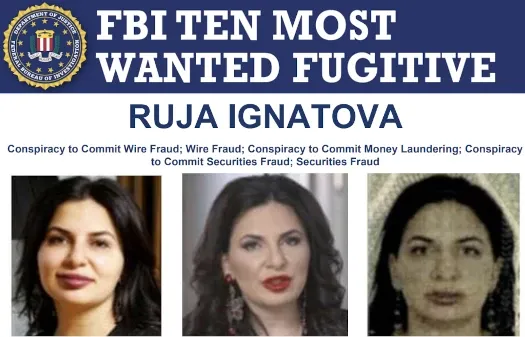 Ruja Ignatova FBI Ten Most Wanted fugitive linked to OneCoin Ponzi scheme and DOJ restitution portal