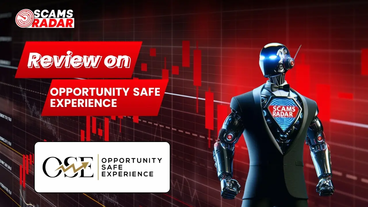 Ose.pro Review image showing Opportunity Safe Experience with trading charts and AI robot analysis by Scams Radar