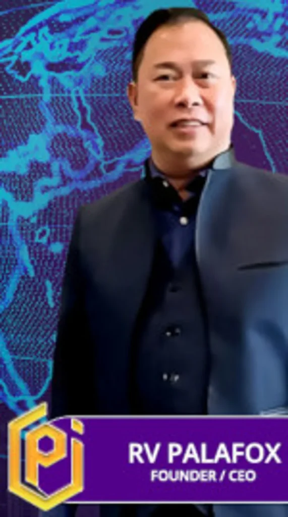 Ramil Ventura Palafox founder and CEO of PGI Global standing in front of digital background
