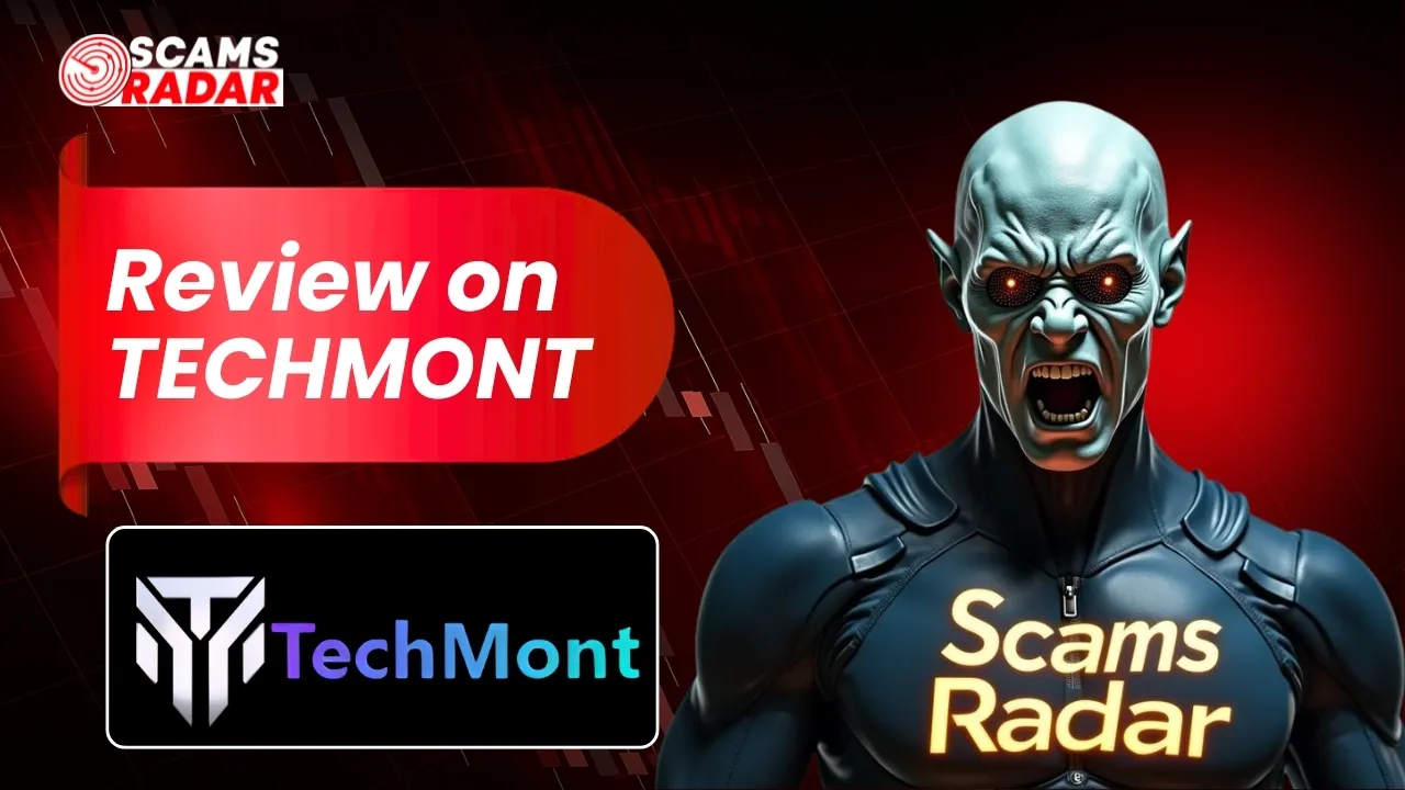 TechMont Review featuring ScamsRadar analysis of TechMont platform