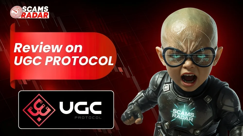 UGC Protocol review by Scams Radar showing warning about potential crypto scam