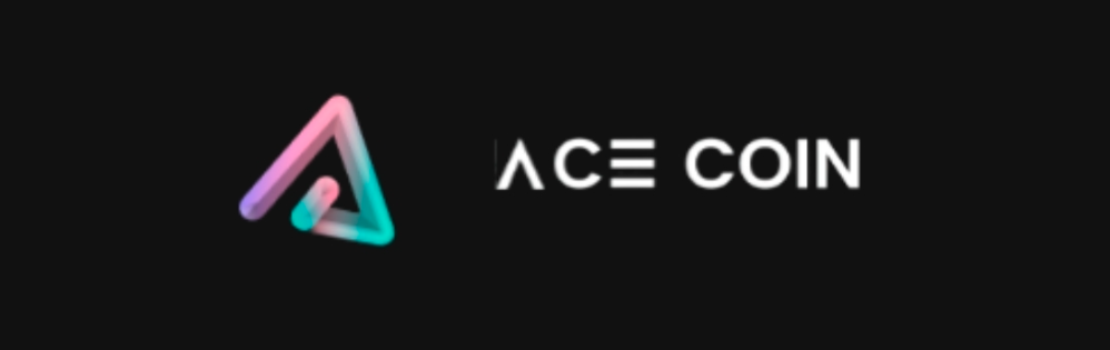 Official logo of Ace Coin cryptocurrency platform on a black background.