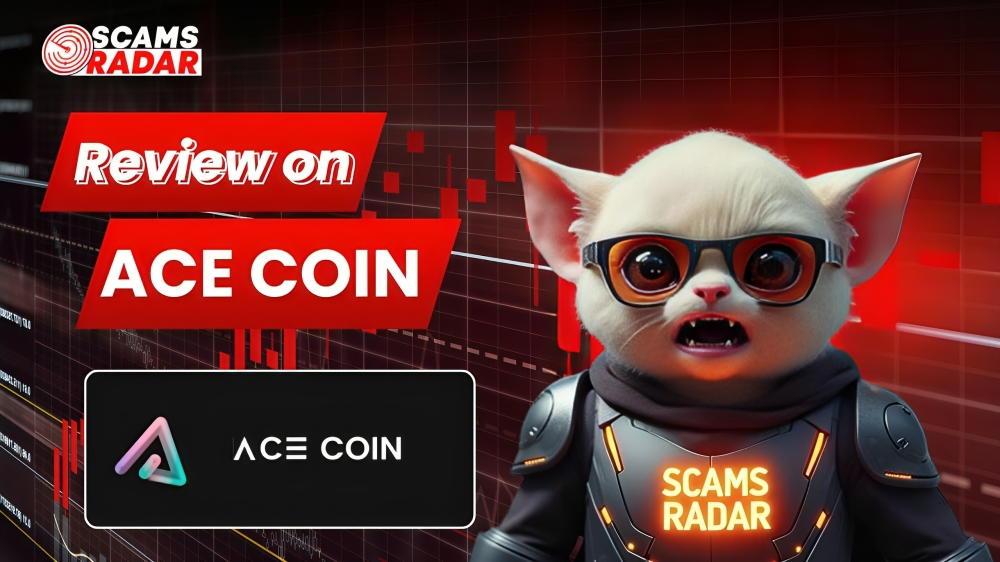Detailed review of Ace Coin crypto platform by Scams Radar featuring technical analysis and risk assessment.