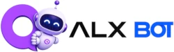 ALX BOT logo featuring a cute purple robot with big Q icon, modern AI chatbot branding
