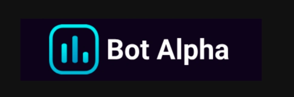 Bot Alpha Review logo image showing the Bot Alpha brand name with a blue trading chart icon on a dark background.