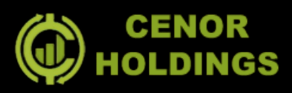 Official logo of Cenor Holdings featuring a green circular emblem with bar chart elements on a black background.