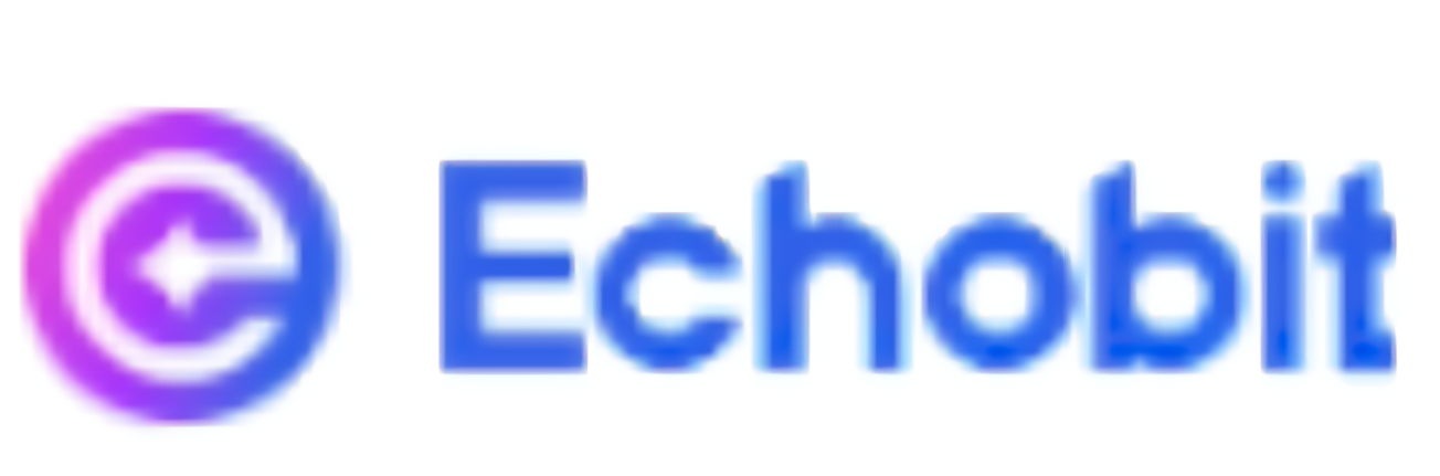 Echobit official brand logo with purple and blue gradient icon.