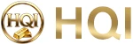 HQI corporate logo featuring a golden circular emblem containing the text HQI and two gold bars next to a bold golden HQI typography text on a clean white background.