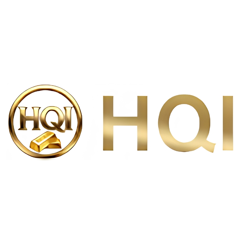 Golden HQI logo with gold bars inside a circle, representing the HQI online gold trading and investment platform under review.