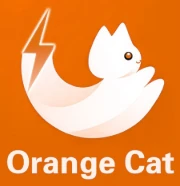 Orange Cat brand logo featuring a white stylized cat with a lightning bolt tail on an orange background.