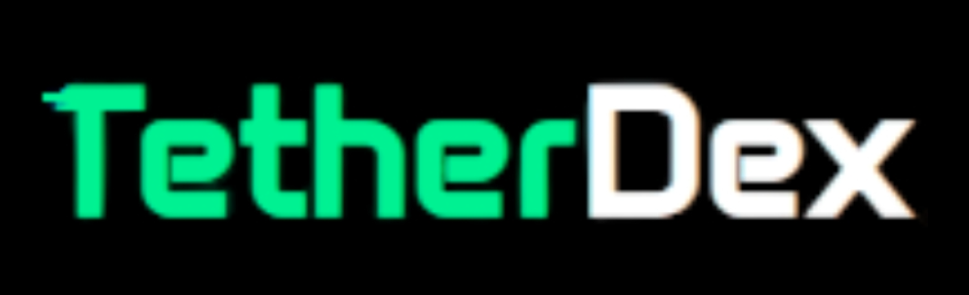 Official logo of TetherDex featuring the brand name in green and white text on a black background, used for investigative crypto reviews.