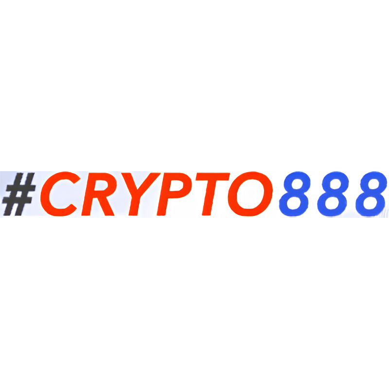 Crypto888 logo featuring red "CRYPTO" text and blue "888" numbers on a light gray background.
