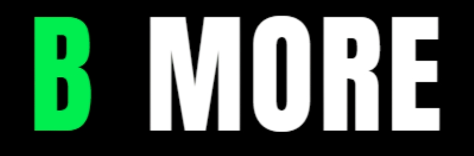 B More logo with green letter B and white MORE text on a black background
