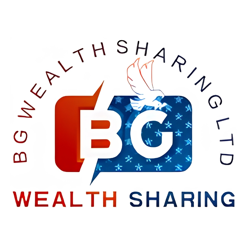 Official logo of BG Wealth Sharing Ltd featuring a red and blue BG icon with a white dove, symbolizing corporate wealth sharing solutions.