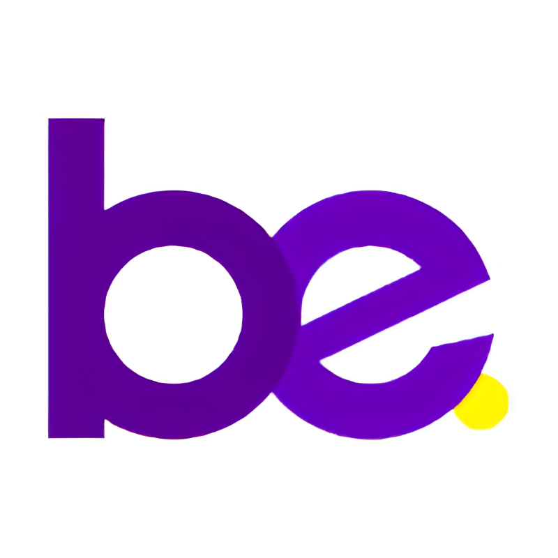 Brand Rebirth purple minimalist typography logo with a yellow dot, representing leadership and business transformation.