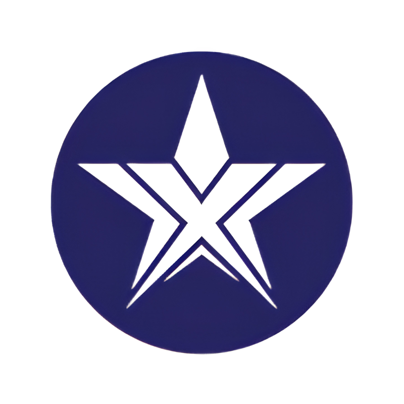 EulerX minimalist blue circular logo featuring a white geometric star with an embedded X shape, representing institutional-grade fintech and cryptocurrency branding.
