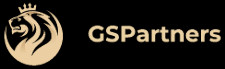 GSPartners gold lion logo with a crown on a black background.