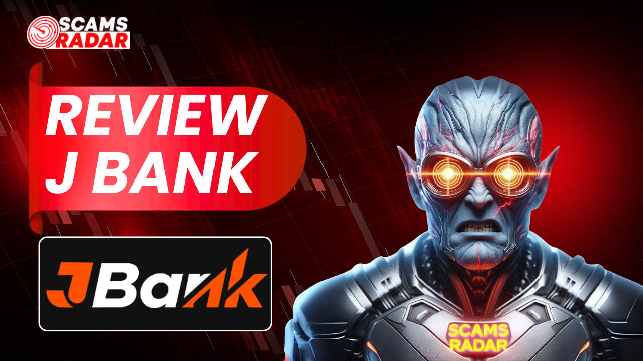 J Bank review thumbnail showing J Bank logo with scam warning graphics and analysis of whether J Bank is legitimate or a scam