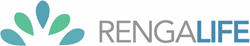 RengaLife logo featuring a blue and green leaf-inspired icon beside the RengaLife brand name on a white background.