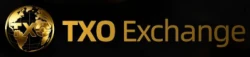 TXO Exchange logo displayed on a black background, representing the cryptocurrency trading platform.