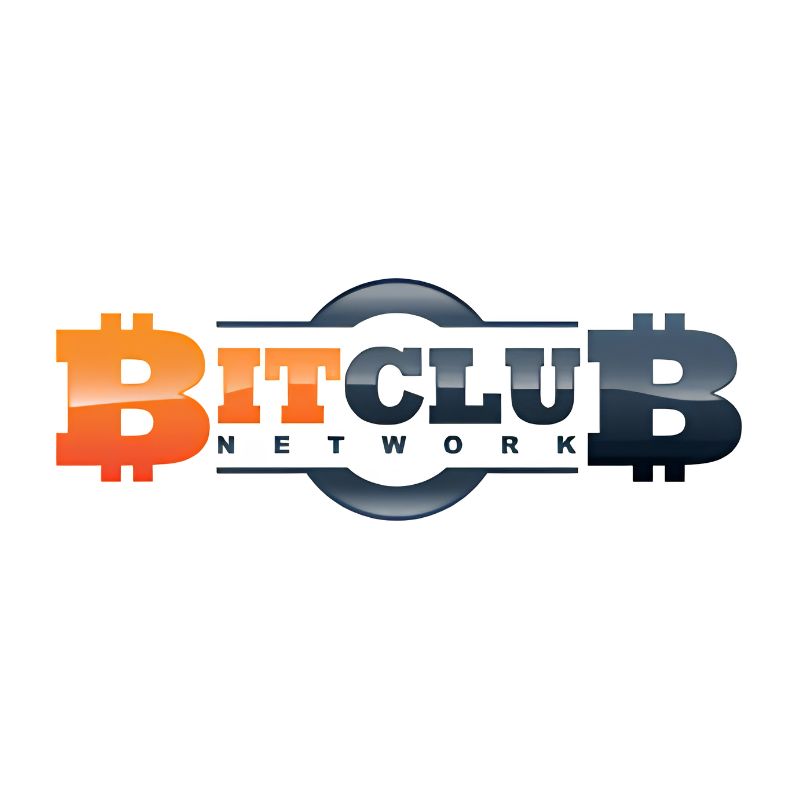 The BitClub Network logo featuring a stylized orange and dark blue Bitcoin symbol design