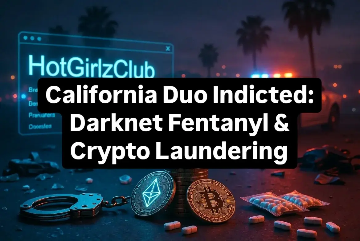 Nicholas Aguilar and Jessica Marcolina from California indicted for operating HotGirlzClub darknet fentanyl and methamphetamine sales with crypto money laundering