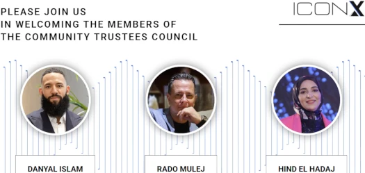 Promotional image showing Danyal Islam, Rado Mulej, and Hind el Hadaj, who are linked to the IconX network associated with Mining Race.