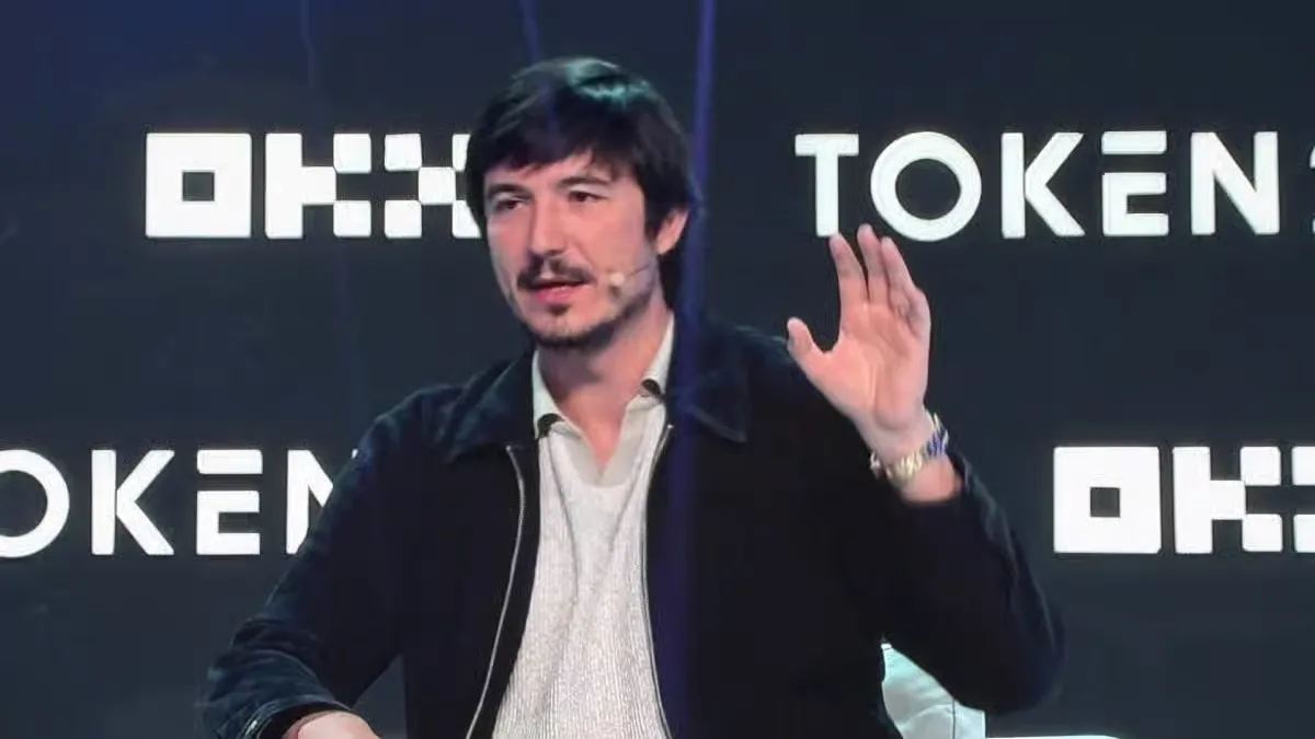 Robinhood CEO speaking at a crypto event before hackers compromised his X account to promote the fake Vladhood memecoin.