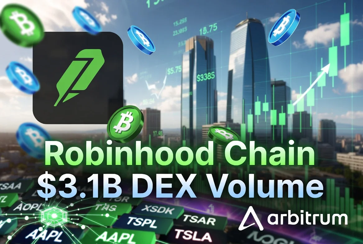 Robinhood Chain launches with 3.1 billion weekly DEX volume, tokenized stocks and stablecoins on Arbitrum Layer 2 blockchain