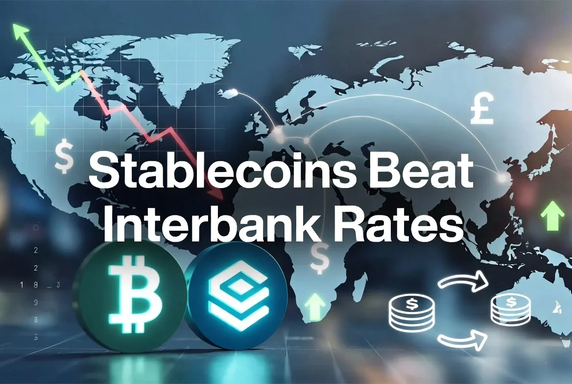 Stablecoin FX pricing below interbank rates in Q2 2026 with Borderless report showing cost savings and routing tax in cross-border payments