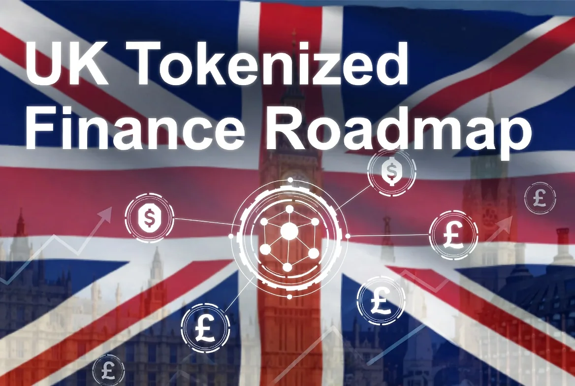 United Kingdom tokenized finance roadmap showing Digital Gilt Instrument DIGIT pilot, government bonds and stablecoins for economic growth by 2035