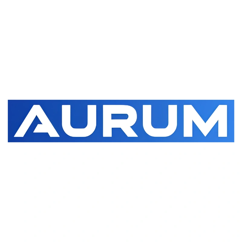 Aurum logo with blue background