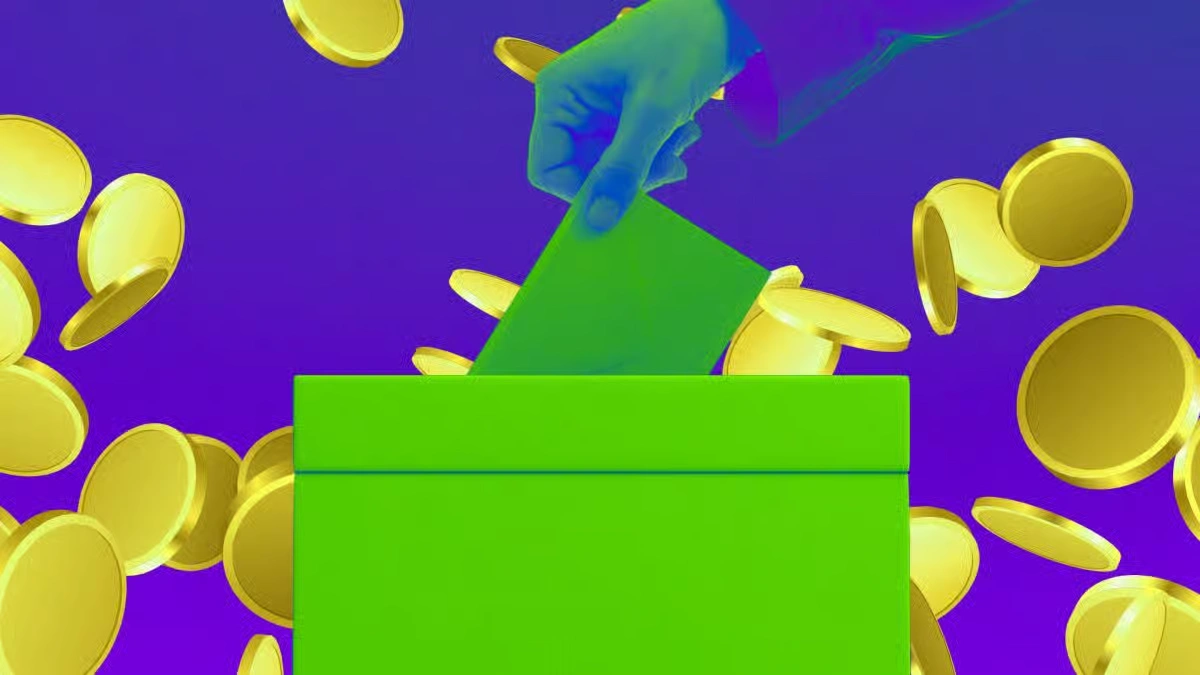 Crypto investment money transfer illustration with gold coins and digital payment
