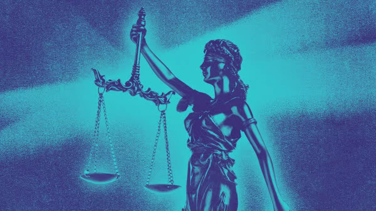 Legal justice represented by Lady Justice holding scales
