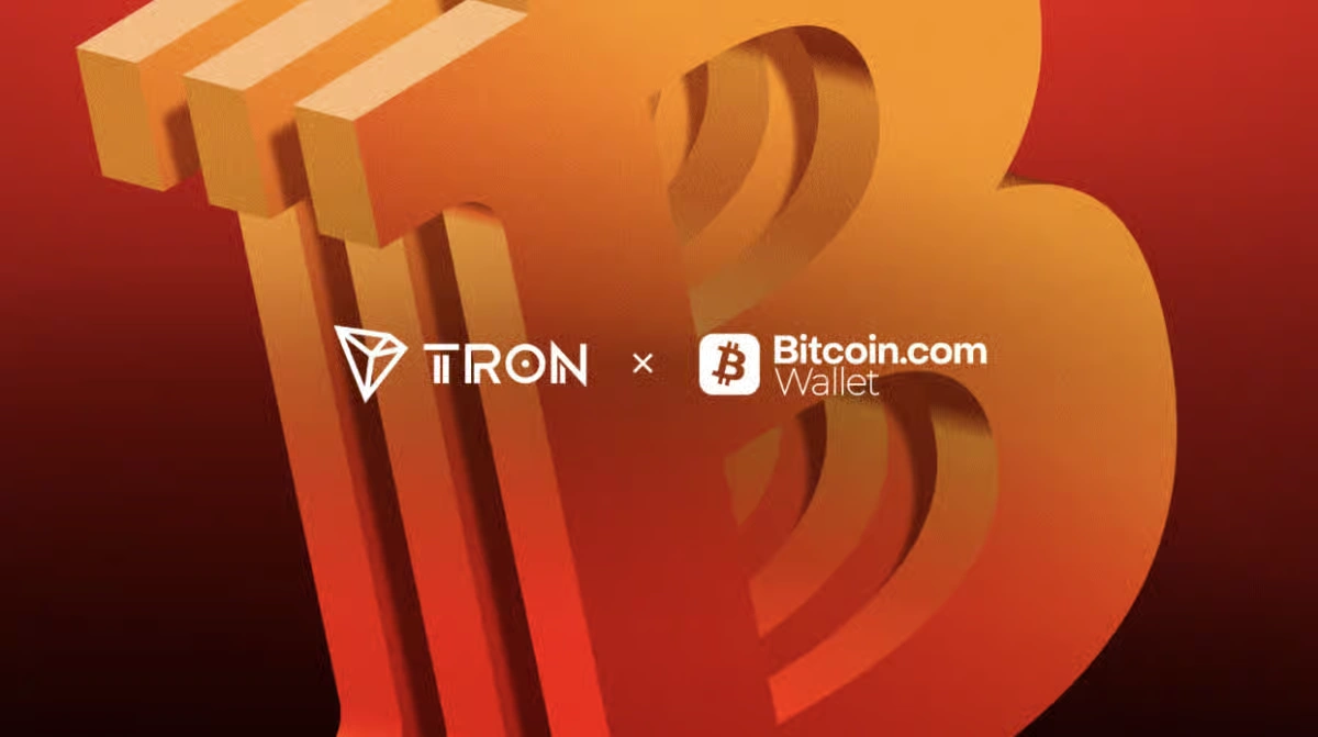 TRON and Bitcoin.com Wallet partnership graphic