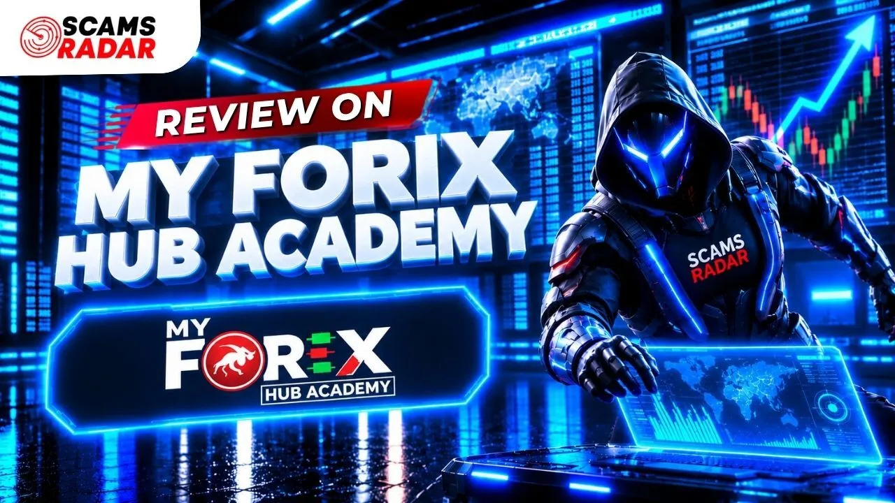 Detailed review on My Forex Hub Academy by Scams Radar with trading analytics background