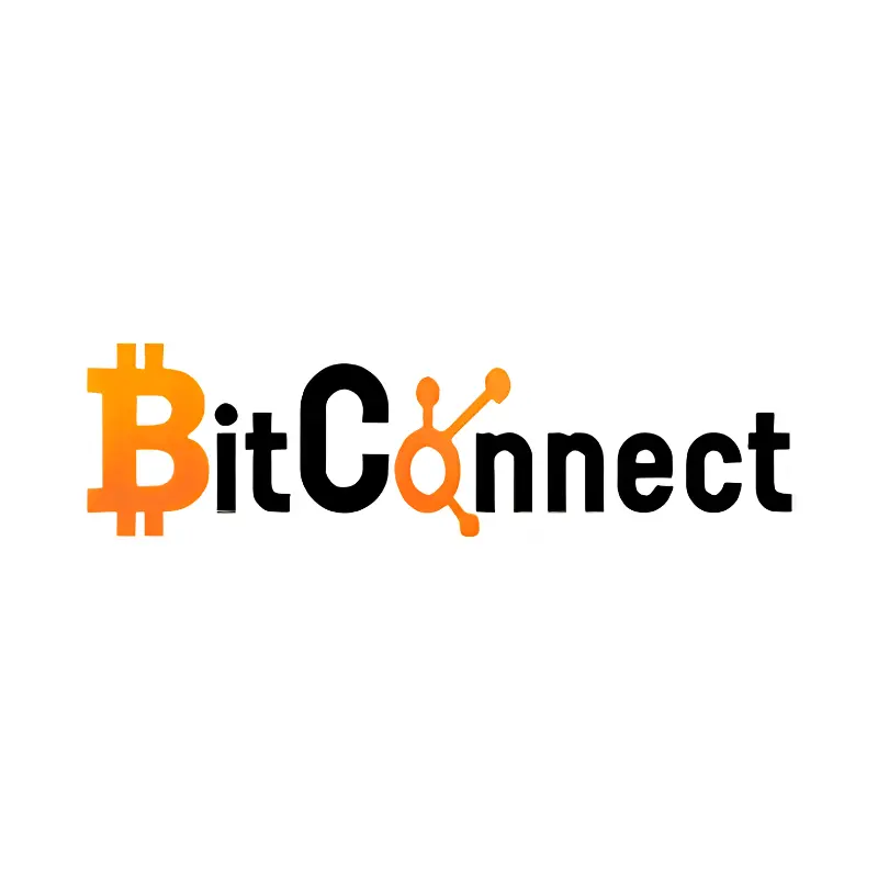 BitConnect brand name in black lettering with an orange stylized B on a white background.